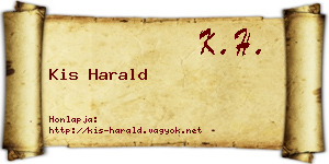 Kis Harald névjegykártya